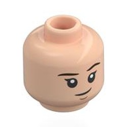 LEGO part 28621pr0138 Minifig Head with print in Light Nougat