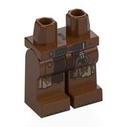 LEGO part 970c19pr0012 Hips and Reddish Brown Legs with print in Reddish Brown