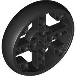 LEGO part 112175pat0001 Wheel 88 x 14 with 4 Spokes with 2 Holes, 4 Inserts and Black Integral Tire in Black