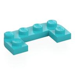 LEGO part 7531 Plate Round Half 2 x 4 with 1 x 2 Cutout in Medium Azure