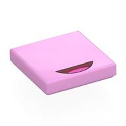 LEGO part 3068bpr9281 Tile 2 x 2 with Small Mouth Print in Light Purple/ Bright Pink