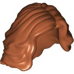LEGO part 23187 Hair Mid-length with Side Part, Wavy in Dark Orange
