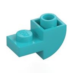 LEGO part 5847 Brick Curved Inverted 1 x 2 with 1 x 1 Cutouts in Medium Azure