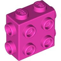 LEGO part 67329 Brick Special 1 x 2 x 1 2/3 with 8 Studs on 3 Sides in Bright Purple/ Dark Pink