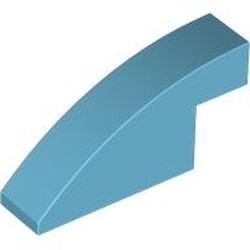 LEGO part 3573 Slope Curved 1 x 4 x 1 2/3 No Studs in Medium Azure