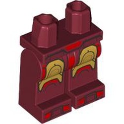 LEGO part 970c10pr0012 Hips and Dark Red Legs with print in Dark Red