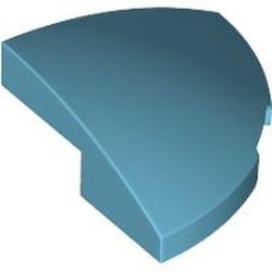 LEGO part 5852 Brick Round Corner, Curved 2 x 2 x 2/3 Quarter Circle in Medium Azure