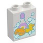 Duplo Brick 1 x 2 x 2 with Bottom Tube with Bubbles, Sponge, Rubber Duck, and Bottle of Shampoo Print