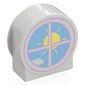 Duplo Brick 1 x 3 x 2 Round Top, Cut Away Sides with Window and Sun Print