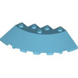 LEGO part 95188 Brick Round Corner 6 x 6 with 33° Slope and Facet Cutout in Medium Azure
