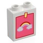 Duplo Brick 1 x 2 x 2 with Bottom Tube with Childs Drawing of a Rainbow Print