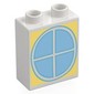 Duplo Brick 1 x 2 x 2 with Bottom Tube with Window Print
