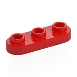 LEGO part 77850 Plate Special 1 x 3 Rounded with 3 Open Studs in Bright Red/ Red