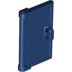 LEGO part 95270 Door for Window Frame 1 x 4 x 3, Semicircular Handle Holes on Back in Earth Blue/ Dark Blue