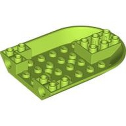 LEGO part 5123 Aircraft Fuselage Curved Forward 6 x 8 Bottom with 2 Pin Holes in Bright Yellowish Green/ Lime
