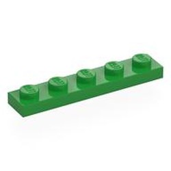 LEGO part 78329 Plate 1 x 5 in Bright Green