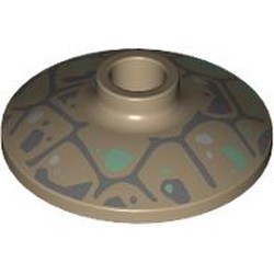 LEGO part 4740pr0028 Dish 2 x 2 Inverted [Radar] with print in Sand Yellow/ Dark Tan