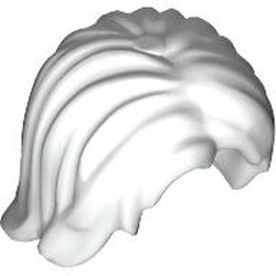 LEGO part 88283 Hair Mid-Length Tousled with Center Part in White