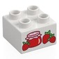 Duplo Brick 2 x 2 with Strawberries and Jam Jar Print