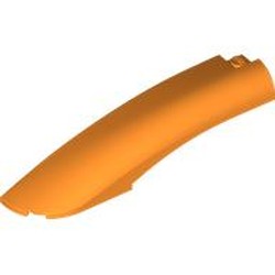 LEGO part 4581 LEFT SHELL 2X10X2, OUTSIDE BOW, W/ CUT in Bright Orange/ Orange
