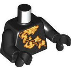 LEGO part 973c03h03pr0011 Torso, Black Arms and Hands with print in Black