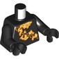 Torso, Gold Chains, Orange/Yellow Flames print, Black Arms and Hands