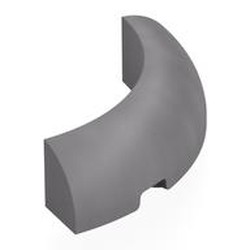 LEGO part 5651 Brick Round Corner 4 x 4 x 1 in Silver Metallic/ Flat Silver