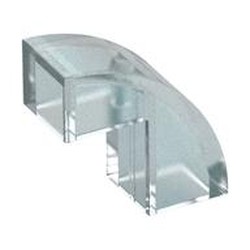 LEGO part 5907 Brick Curved 1 x 2 x 1 2/3 with 1 Cutout in Transparent with Opalescence/ Satin Trans-Clear
