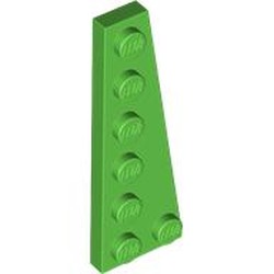 LEGO part 78444 Wedge Plate 6 x 2 Right in Bright Green