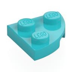 LEGO part 7904 Plate Round Corner 2 x 2 in Medium Azure