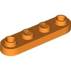 LEGO part 77845 Plate Special 1 x 4 Rounded with 2 Open Studs in Bright Orange/ Orange
