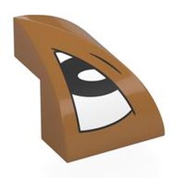 LEGO part 7528pr0003 Brick Curved Double 2 x 2 x 1 2/3 Corner with print in Medium Nougat