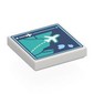 Tile 2 x 2 with Computer Screen, Map, Dark Blue Sea, Dark Turquoise Land, White Airplane print