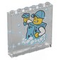 Panel 1 x 6 x 5 with Minifig in Bright Light Blue Sponge Suit, Cap, Bubbles print