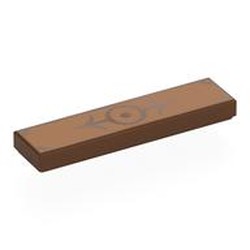 LEGO part 2431pr0030 Tile 1 x 4 with print in Reddish Brown