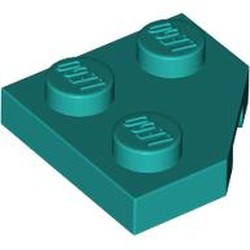 LEGO part 26601 Wedge Plate 2 x 2 Cut Corner in Bright Bluish Green/ Dark Turquoise
