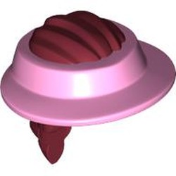 LEGO part 7756pat0001 Headwear, Hair with Bright Pink Visor pattern in Light Purple/ Bright Pink