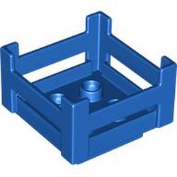 LEGO part 6446 Duplo Container Wooden-Style Crate in Bright Blue/ Blue