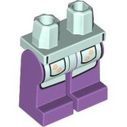 LEGO part 970c33pr0004 Hips and Medium Lavender Legs with print in Aqua/ Light Aqua