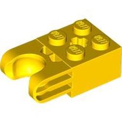 LEGO part 67696 Technic Brick Special 2 x 2 with Ball Socket Wide and Axle Hole, No Arm Holes in Bright Yellow/ Yellow