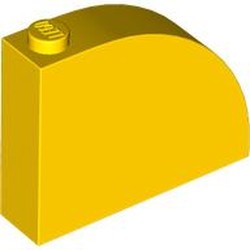 LEGO part 65734 Brick Curved 1 x 4 x 3 in Bright Yellow/ Yellow
