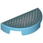 Tile Round 1 x 2 Half Circle with Dark Turquoise Surface, White Dots print