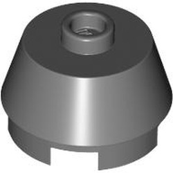 LEGO part 98100 Brick Round 2 x 2 Truncated Cone in Dark Stone Grey / Dark Bluish Gray