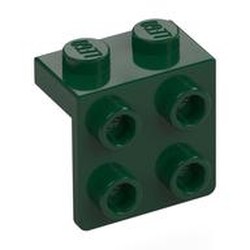 LEGO part 44728 Bracket 1 x 2 - 2 x 2 in Earth Green/ Dark Green