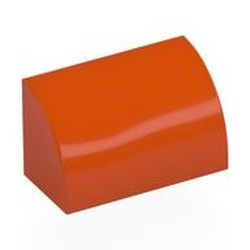 LEGO part 37352 Brick Curved 1 x 2 x 1 No Studs in Reddish Orange