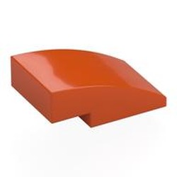 LEGO part 24309 Brick Curved 3 x 2 No Studs in Reddish Orange
