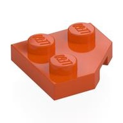 LEGO part 26601 Wedge Plate 2 x 2 Cut Corner in Reddish Orange