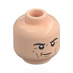 LEGO part 28621pr0184 Minifig Head with print in Light Nougat