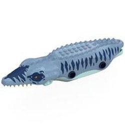 LEGO part 116313pr0001 Animal Body Part, Dinosaur, Mosasaurus Body with Dark Blue Markings, Light Aqua Belly print in Sand Blue