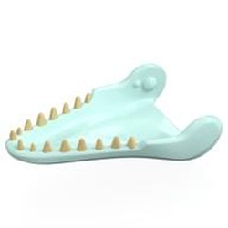 LEGO part 7988pr0001 Animal Body Part, Dinosaur, Mosasaurus Lower Jaw, Tan Teeth Print in Aqua/ Light Aqua